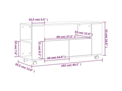 vidaXL TV-Schrank Betongrau 102x34,5x43 cm Holzwerkstoff