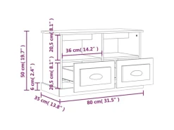 vidaXL TV-Schrank Grau Sonoma 80x35x50 cm Holzwerkstoff