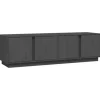 vidaXL TV-Schrank Grau 140x40x40 cm Massivholz Kiefür