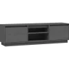 vidaXL TV-Schrank Grau 140x35x40 cm Massivholz Kiefür