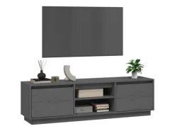 vidaXL TV-Schrank Grau 140x35x40 cm Massivholz Kiefür