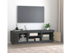 vidaXL TV-Schrank Grau 140x35x40 cm Massivholz Kiefür