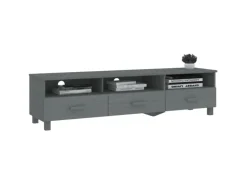 vidaXL TV-Schrank HAMAR Dunkelgrau 158x40x40 cm Massivholz Kiefür