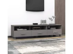 vidaXL TV-Schrank HAMAR Hellgrau 158x40x40 cm Massivholz Kiefür