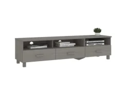vidaXL TV-Schrank HAMAR Hellgrau 158x40x40 cm Massivholz Kiefür