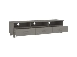 vidaXL TV-Schrank HAMAR Hellgrau 158x40x40 cm Massivholz Kiefür