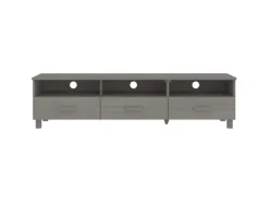 vidaXL TV-Schrank HAMAR Hellgrau 158x40x40 cm Massivholz Kiefür
