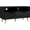 vidaXL TV-Schrank Hochglanz-Schwarz 90x40x48,5 cm Holzwerkstoff