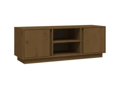 vidaXL TV-Schrank Honigbraun 110x35x40,5 cm Massivholz Kiefür