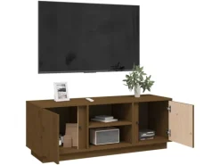 vidaXL TV-Schrank Honigbraun 110x35x40,5 cm Massivholz Kiefür