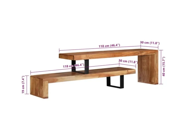 vidaXL TV-Schrank Massivholz Akazie 244583