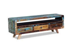 vidaXL TV-Schrank mit 3 Schubladen Altholz Massiv