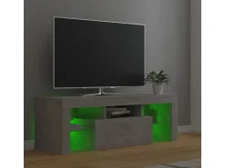 vidaXL TV-Schrank mit LED-Beleuchtung Betongrau 120x35x40 cm Modell 2