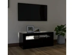 vidaXL TV-Schrank mit LED-Beleuchtung Schwarz 90x35x40 cm
