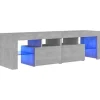 vidaXL TV-Schrank mit LED-Beleuchtung Betongrau 140x36,5x40 cm