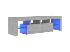 vidaXL TV-Schrank mit LED-Beleuchtung Betongrau 140x36,5x40 cm