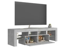 vidaXL TV-Schrank mit LED-Beleuchtung Betongrau 140x36,5x40 cm