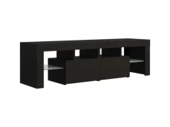 vidaXL TV-Schrank mit LED-Beleuchtung Schwarz 140x36,5x40 cm