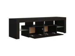 vidaXL TV-Schrank mit LED-Beleuchtung Schwarz 140x36,5x40 cm