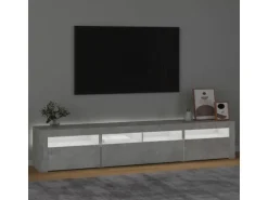 vidaXL TV-Schrank mit LED-Leuchten Betongrau 210x35x40 cm