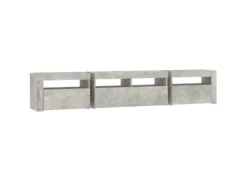 vidaXL TV-Schrank mit LED-Leuchten Betongrau 210x35x40 cm