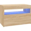vidaXL TV-Schrank mit LED-Leuchten Sonoma-Eiche 60x35x40 cm
