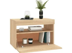 vidaXL TV-Schrank mit LED-Leuchten Sonoma-Eiche 60x35x40 cm