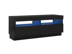 vidaXL TV-Schrank mit LED-Leuchten Schwarz 100x35x40 cm