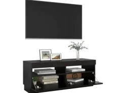 vidaXL TV-Schrank mit LED-Leuchten Schwarz 100x35x40 cm