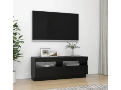 vidaXL TV-Schrank mit LED-Leuchten Schwarz 100x35x40 cm