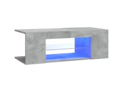 vidaXL TV-Schrank mit LED-Leuchten Betongrau 90x39x30 cm