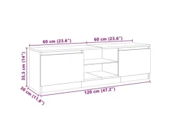 vidaXL TV-Schrank mit LED-Leuchten Sonoma-Eiche 120x30x35,5 cm