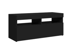 vidaXL TV-Schrank mit LED-Leuchten Schwarz 90x35x40 cm