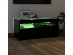 vidaXL TV-Schrank mit LED-Leuchten Schwarz 90x35x40 cm