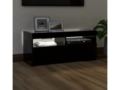 vidaXL TV-Schrank mit LED-Leuchten Schwarz 90x35x40 cm