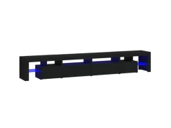 vidaXL TV-Schrank mit LED-Leuchten Schwarz 260x36,5x40 cm