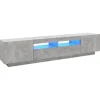 vidaXL TV-Schrank mit LED-Leuchten Betongrau 200x35x40 cm