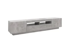 vidaXL TV-Schrank mit LED-Leuchten Betongrau 200x35x40 cm