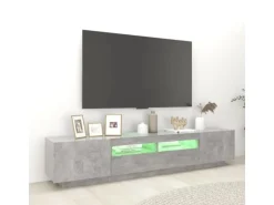 vidaXL TV-Schrank mit LED-Leuchten Betongrau 200x35x40 cm