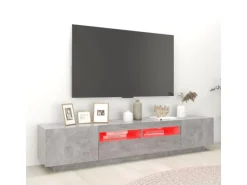 vidaXL TV-Schrank mit LED-Leuchten Betongrau 200x35x40 cm