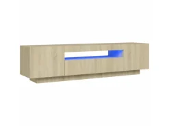 vidaXL TV-Schrank mit LED-Leuchten Sonoma-Eiche 160x35x40 cm
