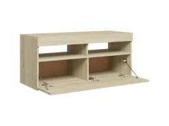 vidaXL TV-Schrank mit LED-Leuchten Sonoma-Eiche 90x35x40 cm