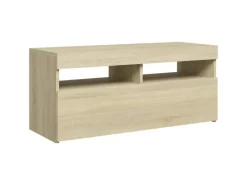 vidaXL TV-Schrank mit LED-Leuchten Sonoma-Eiche 90x35x40 cm