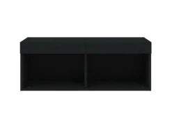 vidaXL TV-Schrank mit LED-Leuchten Schwarz 80x30x30 cm