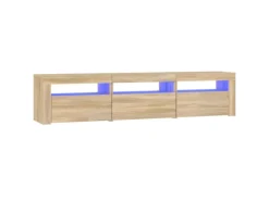 vidaXL TV-Schrank mit LED-Leuchten Sonoma-Eiche 180x35x40 cm 1