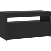 vidaXL TV-Schrank mit LED-Leuchten Schwarz 75x35x40 cm