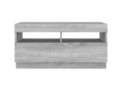 vidaXL TV-Schrank mit LED-Leuchten Grau Sonoma 80x35x40 cm