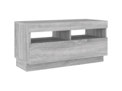 vidaXL TV-Schrank mit LED-Leuchten Grau Sonoma 80x35x40 cm