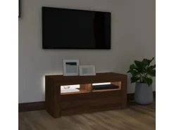 vidaXL TV-Schrank mit LED-Leuchten Braun Eichen-Optik 90x35x40 cm Modell 2