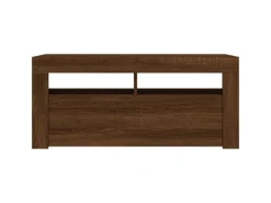 vidaXL TV-Schrank mit LED-Leuchten Braun Eichen-Optik 90x35x40 cm Modell 2